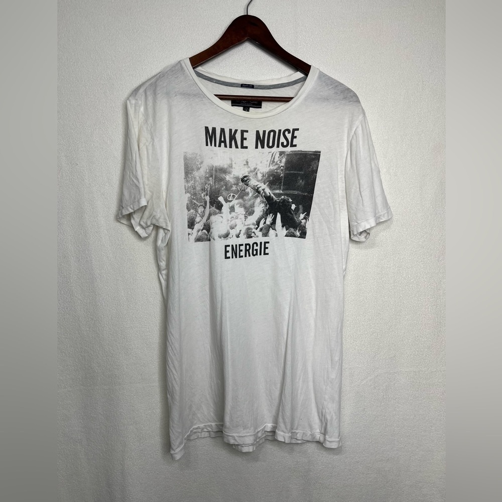 Energie Graphic White T-Shirt Sz M